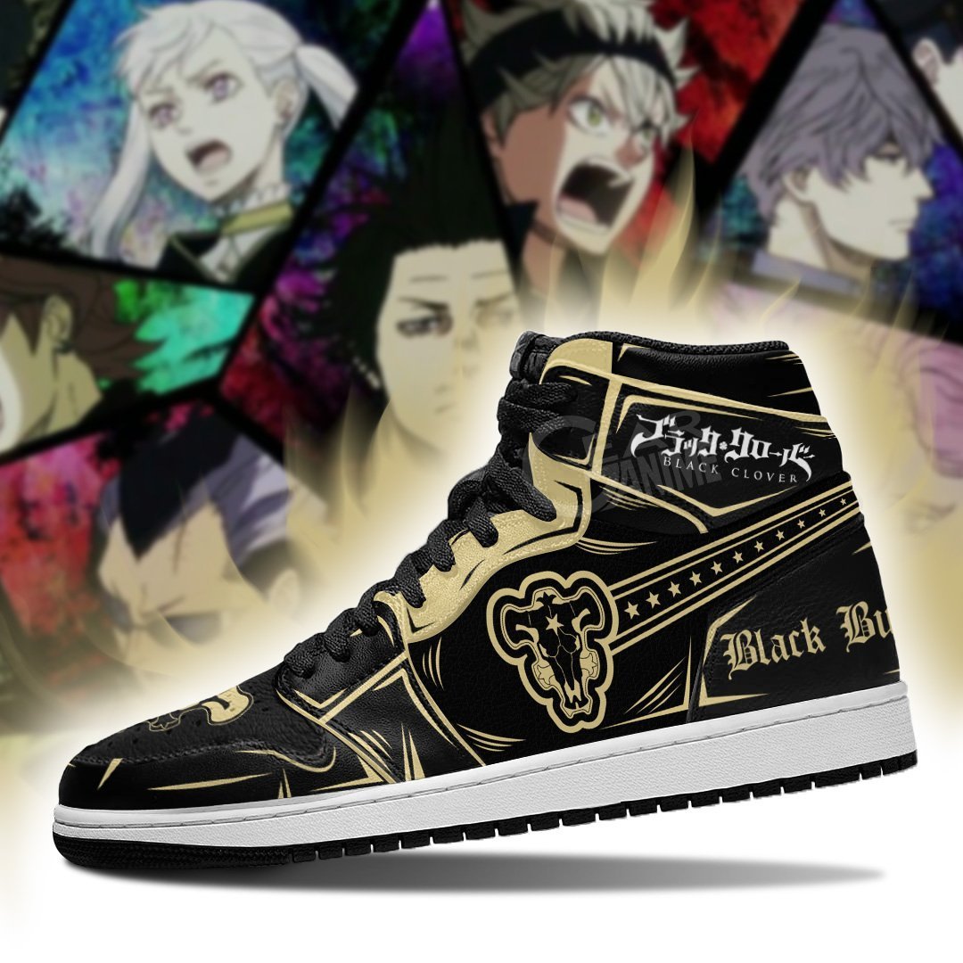 Black Bull Magic Knight Sneakers Boots Black Clover Sneakers Cosplay Custom Anime Jordan Sneakers Gifts Idea TLM2710