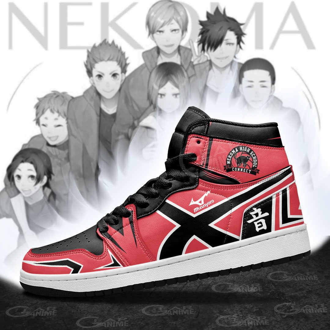Nekoma High Sneakers Boots Haikyuu Cosplay Custom Anime Shoes Jordan Sneakers Gifts Idea TLM2710