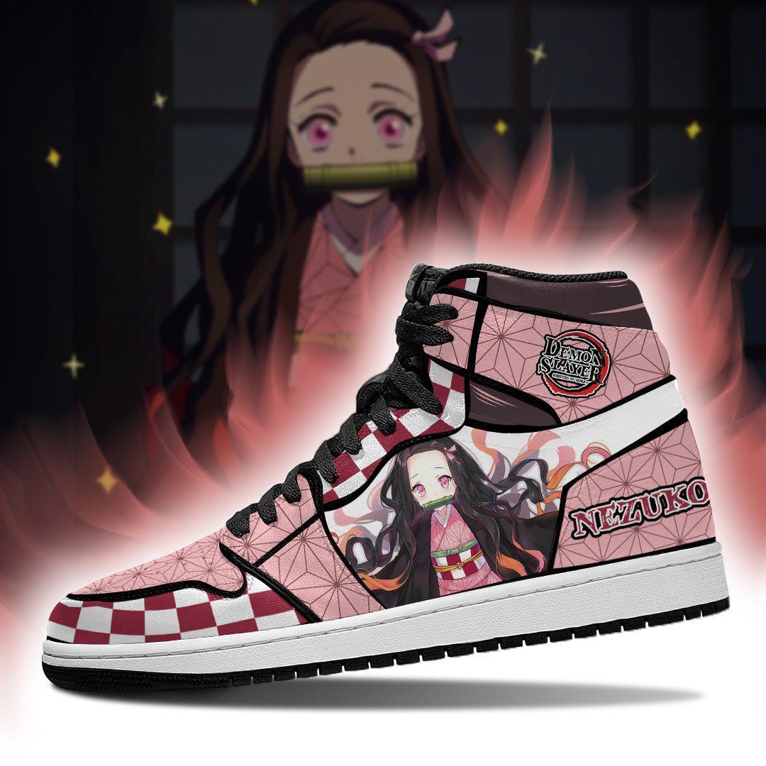 Nezuko Sneakers Boots Costume Demon Slayer Cosplay Custom Anime Shoes Jordan Sneakers Gifts Idea TLM2710