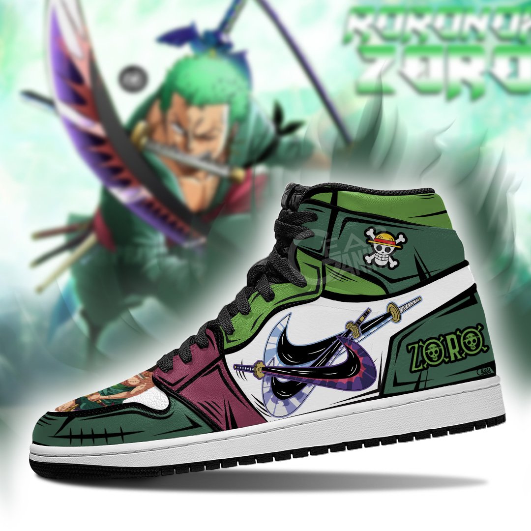 One Piece Zoro Sneakers Boots Three Swords Skill Cosplay Custom Anime Shoes Jordan Sneakers Gifts Idea TLM2710