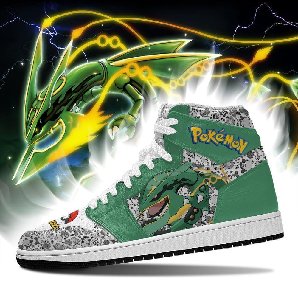 Rayquaza Sneakers Boots Cute Pokemon Cosplay Custom Anime Sneakers Fan Jordan Sneakers Gifts Idea TLM2710