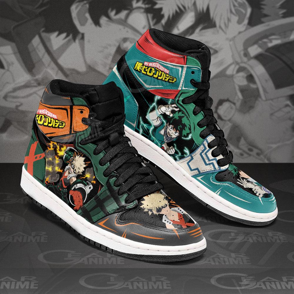 Bakugou And Deku Sneakers Boots MHA Cosplay Custom Anime Shoes Jordan Sneakers Gifts Idea TLM2710