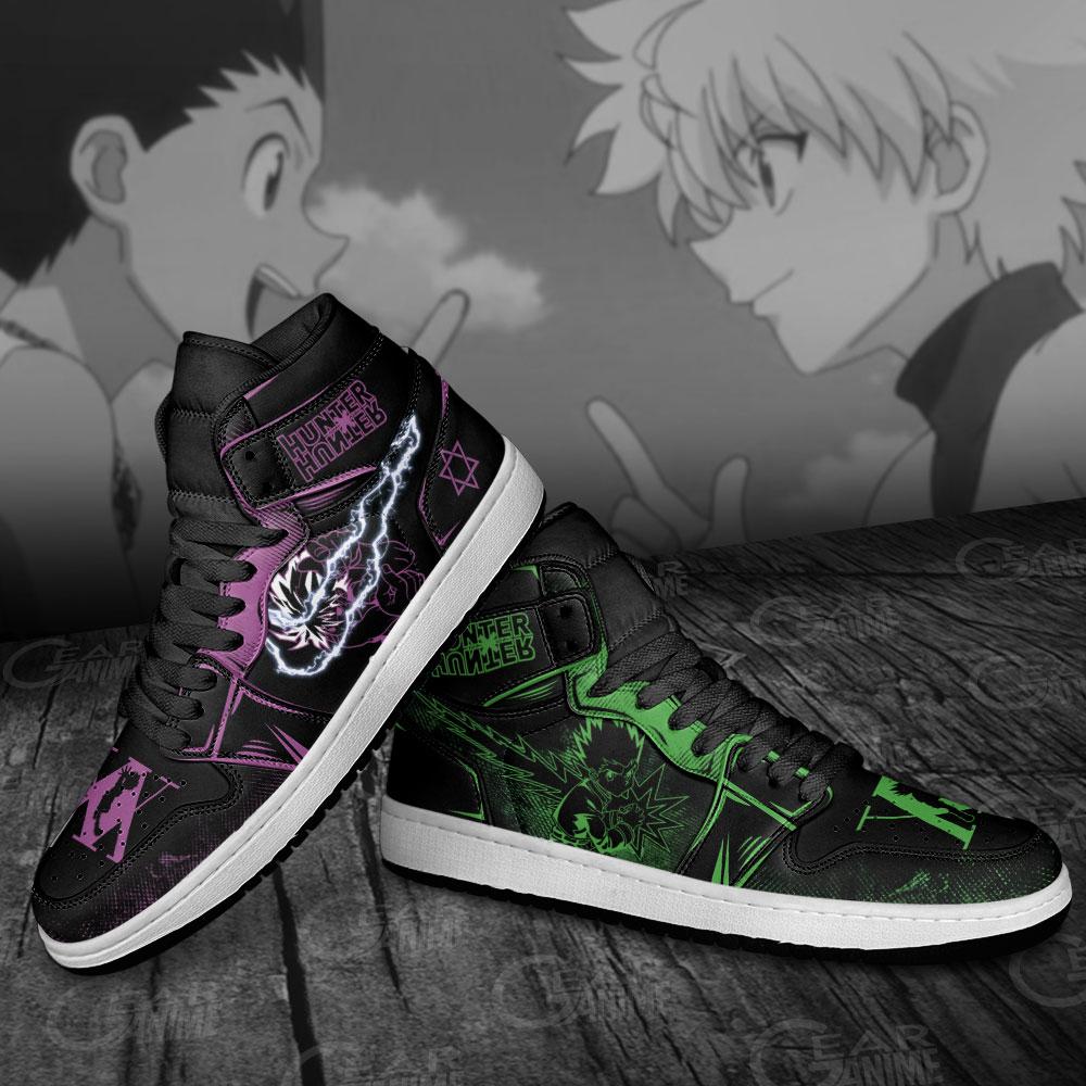 HxH Gon and Killua Sneakers Boots Hunter x Hunter Cosplay Custom Anime Shoes Jordan Sneakers Gifts Idea TLM2710