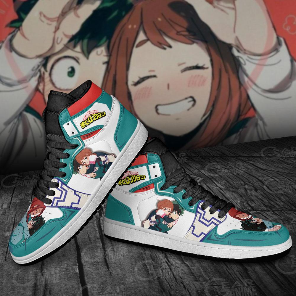 Izuku and Uraraka Sneakers Boots My Hero Academia Cosplay Custom Anime Shoes Jordan Sneakers Gifts Idea TLM2710