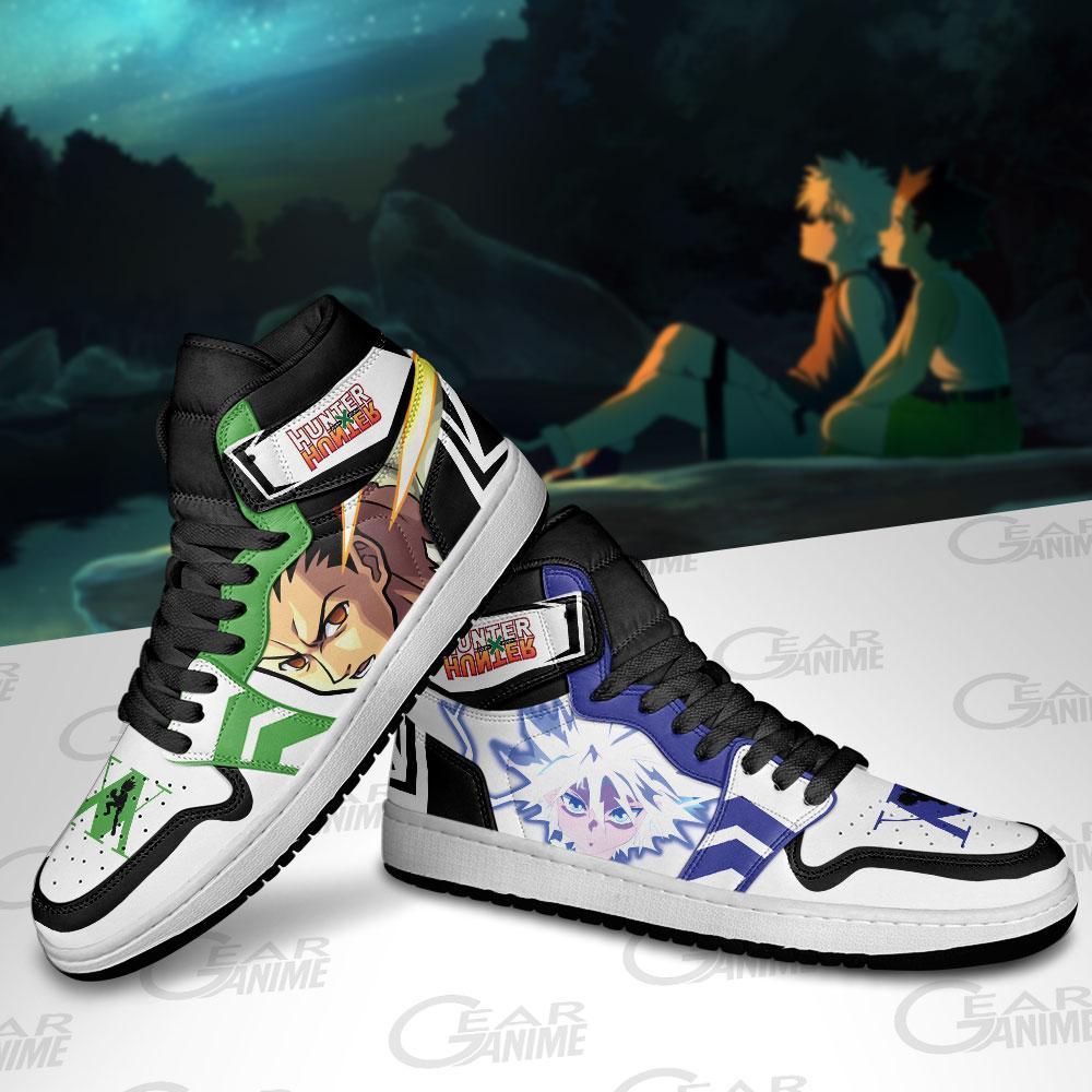 Gon and Killua Sneakers Boots Hunter X Hunter Cosplay Custom Anime Custom Shoes Jordan Sneakers Gifts Idea TLM2710