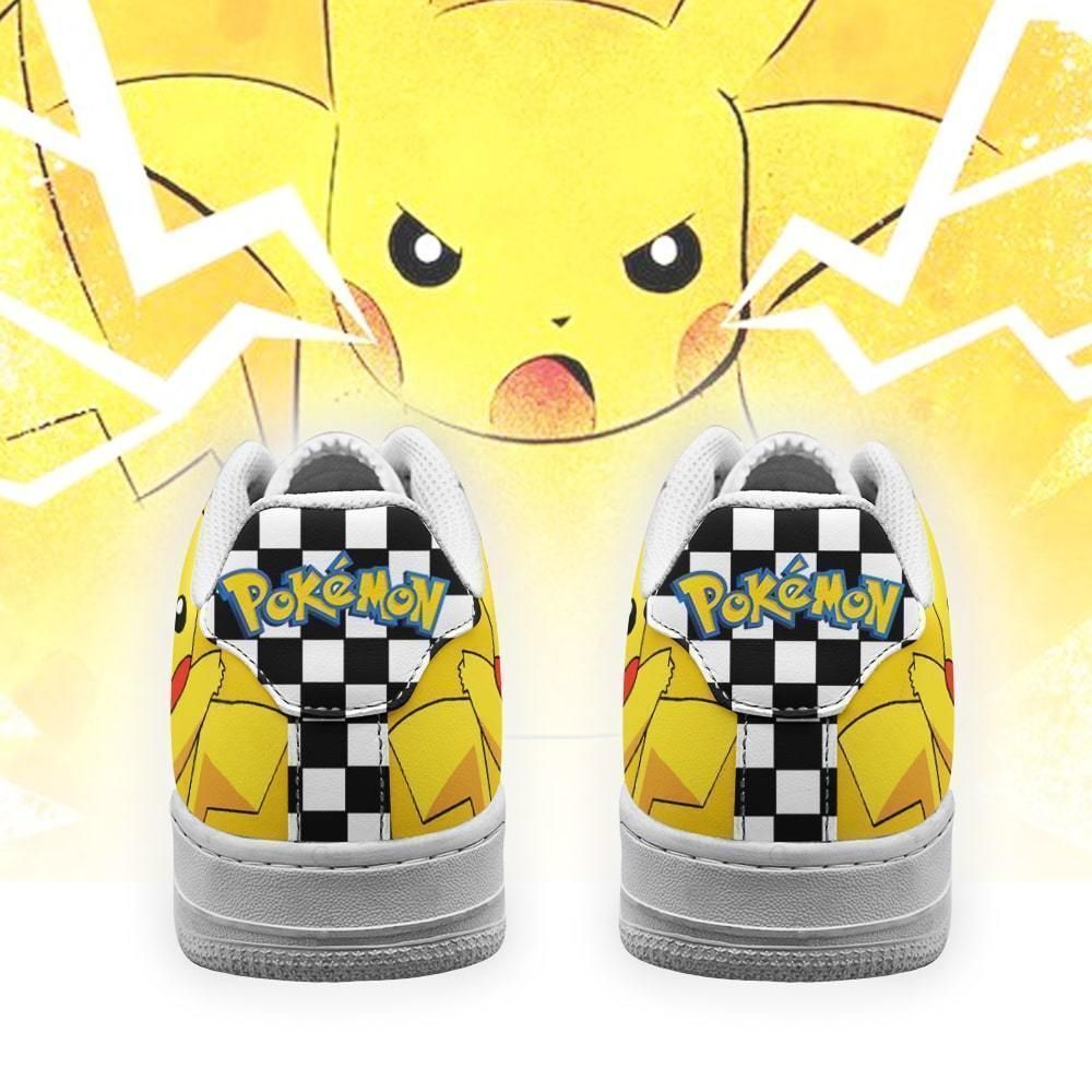 Poke Pikachu Air Shoes Checkerboard Custom Pokemon Shoes GO1012