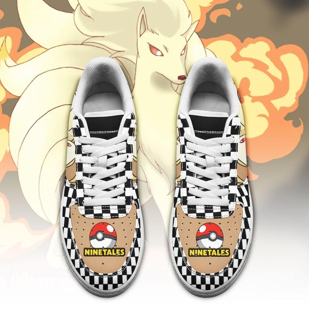 Poke Ninetales Air Shoes Checkerboard Custom Pokemon Shoes GO1012