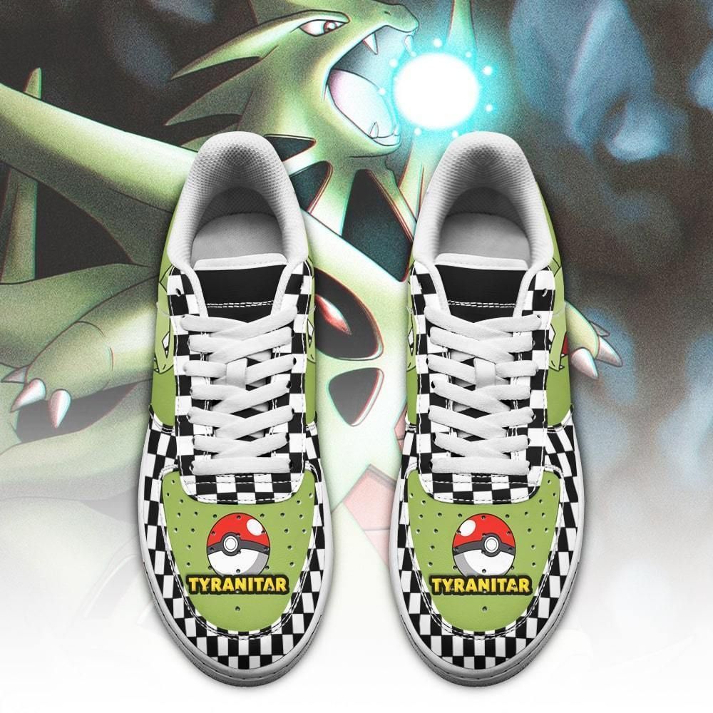 Poke Tyranitar Air Shoes Checkerboard Custom Pokemon Shoes GO1012