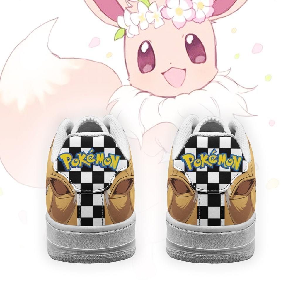 Poke Eevee Air Shoes Checkerboard Custom Pokemon Shoes GO1012