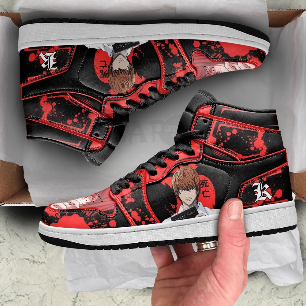Death Note Shoes Sneakers Light Yagami Red Ver Custom Anime Shoes GO1210