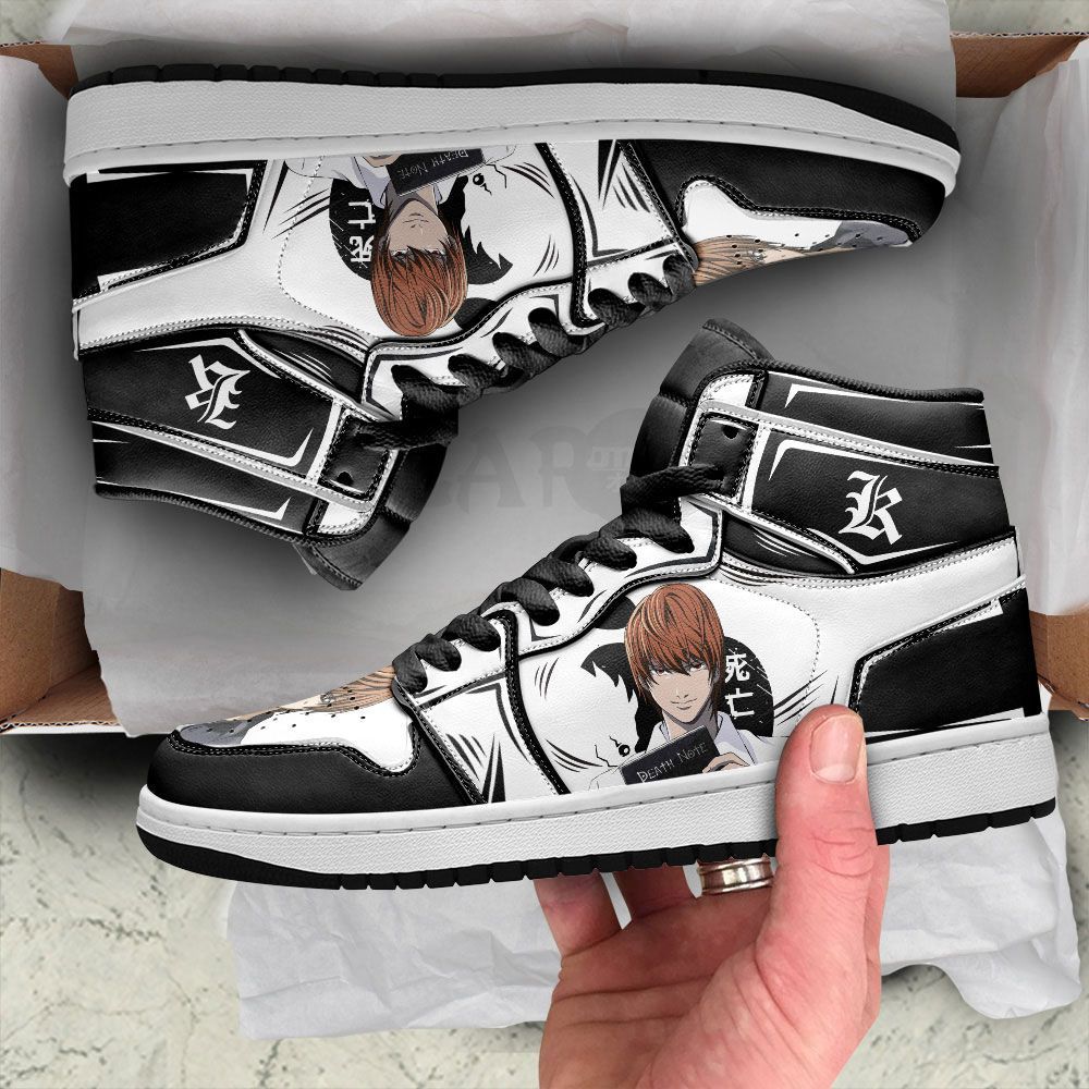 Death Note Shoes Sneakers Light Yagami White Custom Anime Shoes GO1210