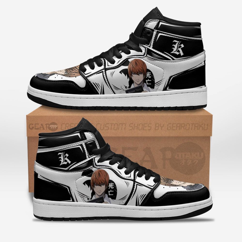 Death Note Shoes Sneakers Light Yagami White Custom Anime Shoes GO1210