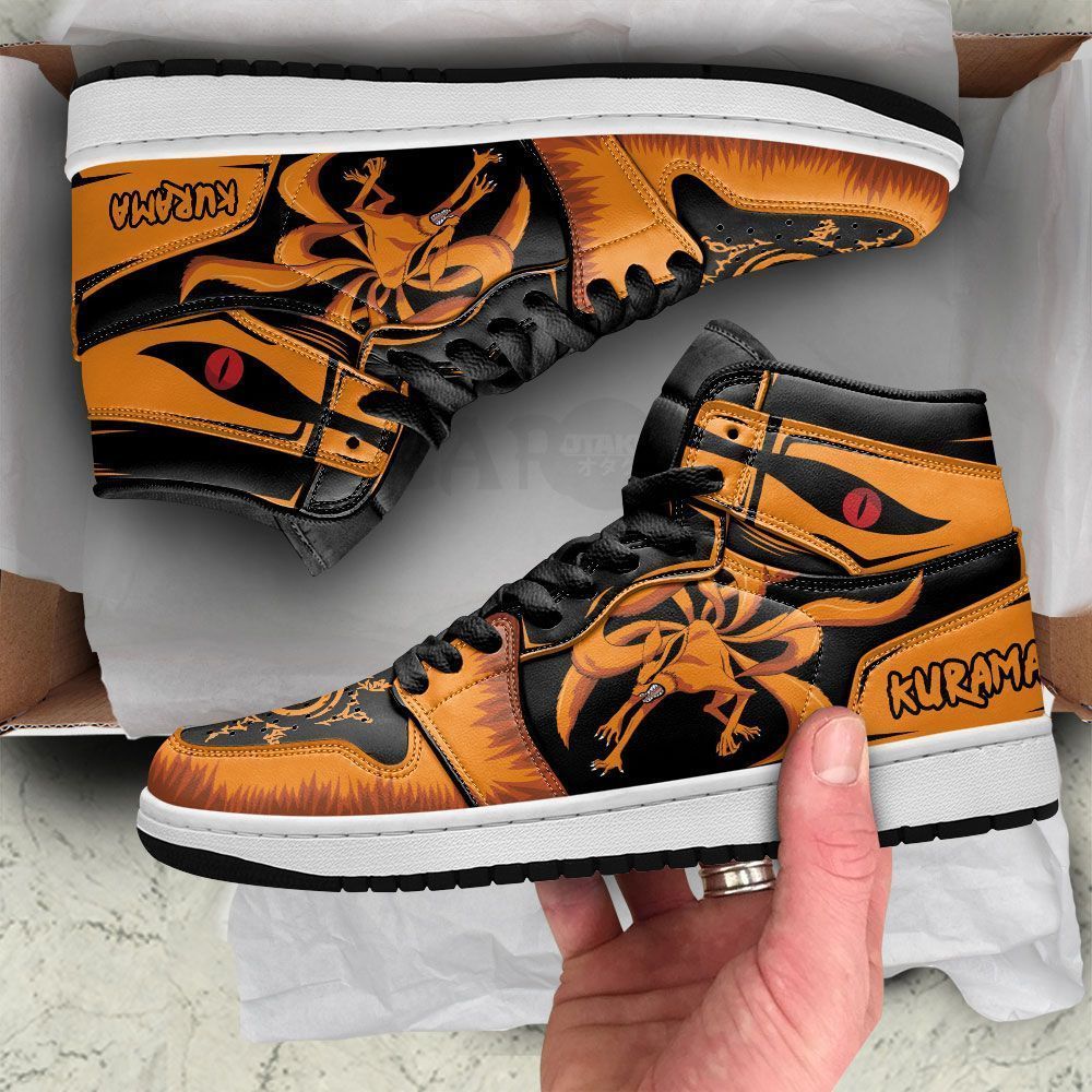 Kurama Naruto J1's Sneakers Custom Naruto Anime Shoes GO1210