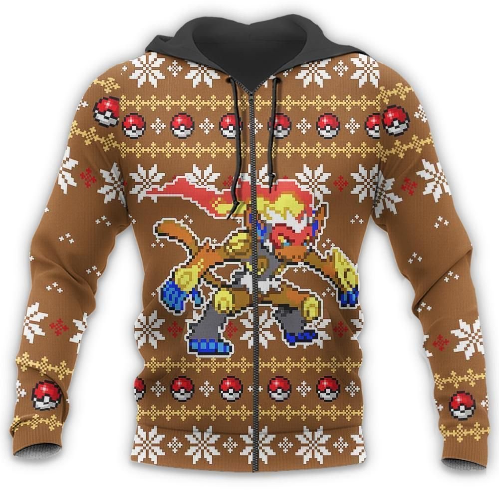 Pokemon Infernape Ugly Christmas Sweater Custom Xmas Gift GO0110