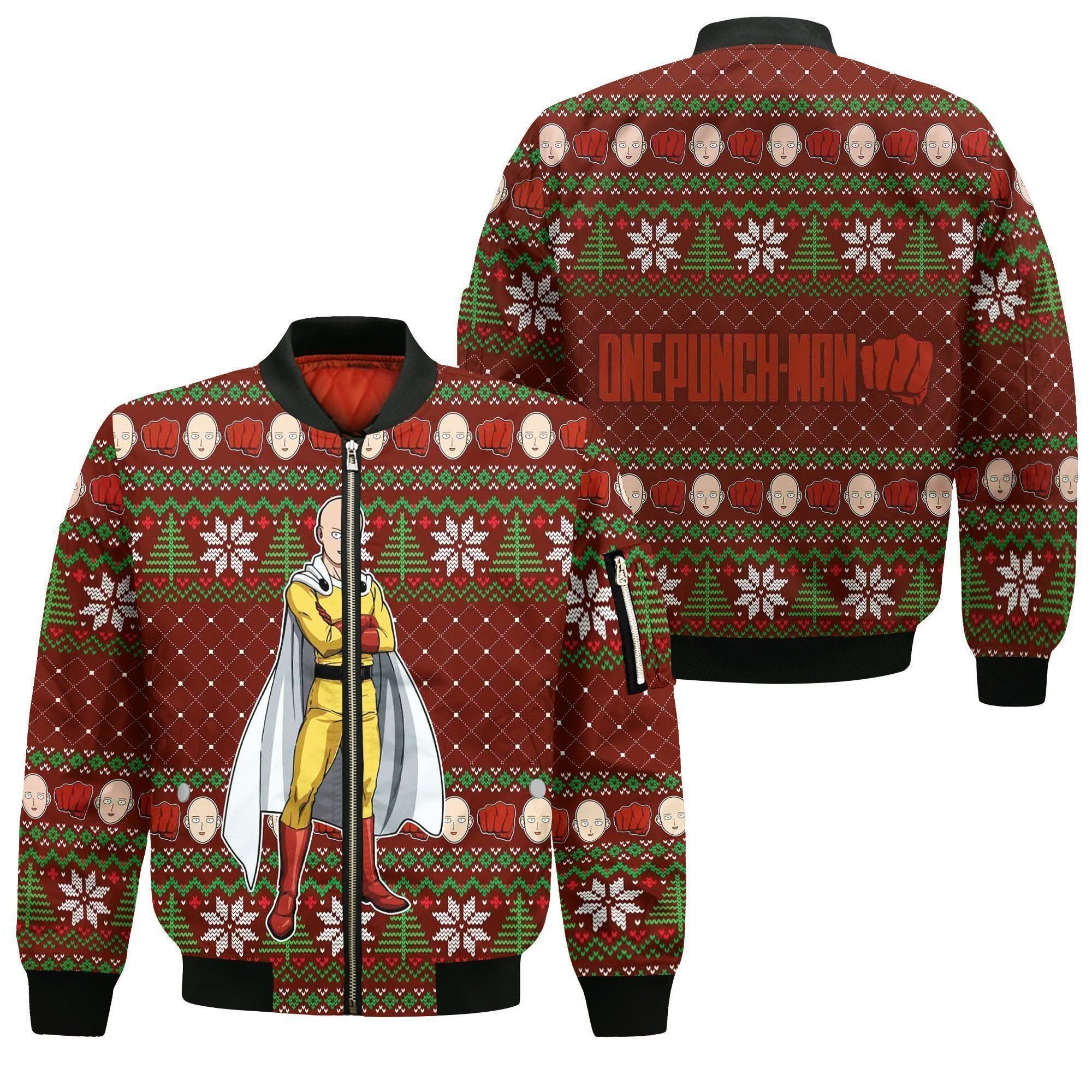 Saitama Ugly Christmas Sweater One Punch Man Anime Xmas Gift GO0110