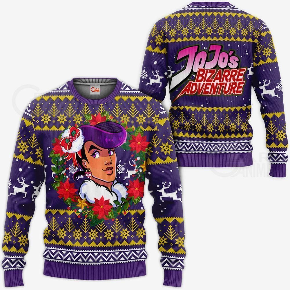 Josuke Higashikata Ugly Christmas Sweater JoJo's Anime Xmas Hoodie GO0110