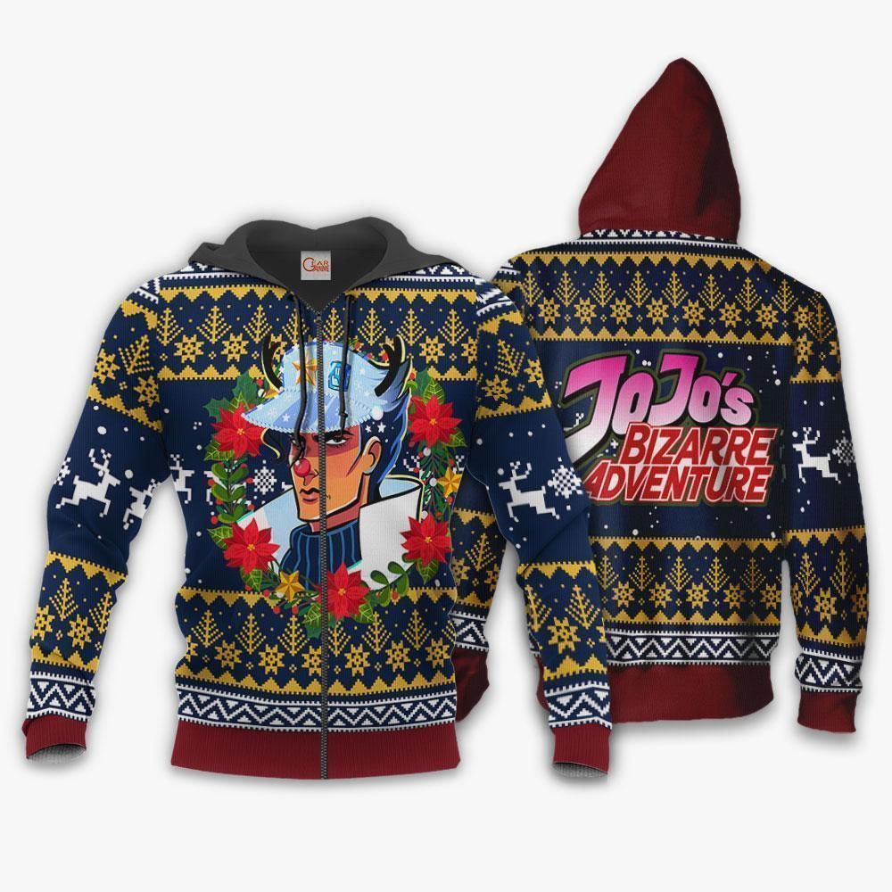 Jotaro Kujo Ugly Christmas Sweater JoJo's Anime Xmas Hoodie GO0110