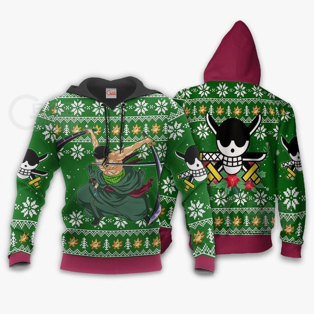 Zoro Ugly Christmas Sweater One Piece Anime Xmas GO0110