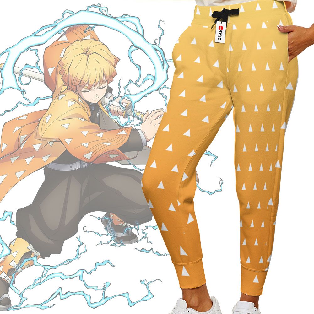 Zenitsu Joggers Custom Uniform Demon Slayer Anime Sweatpants G01210