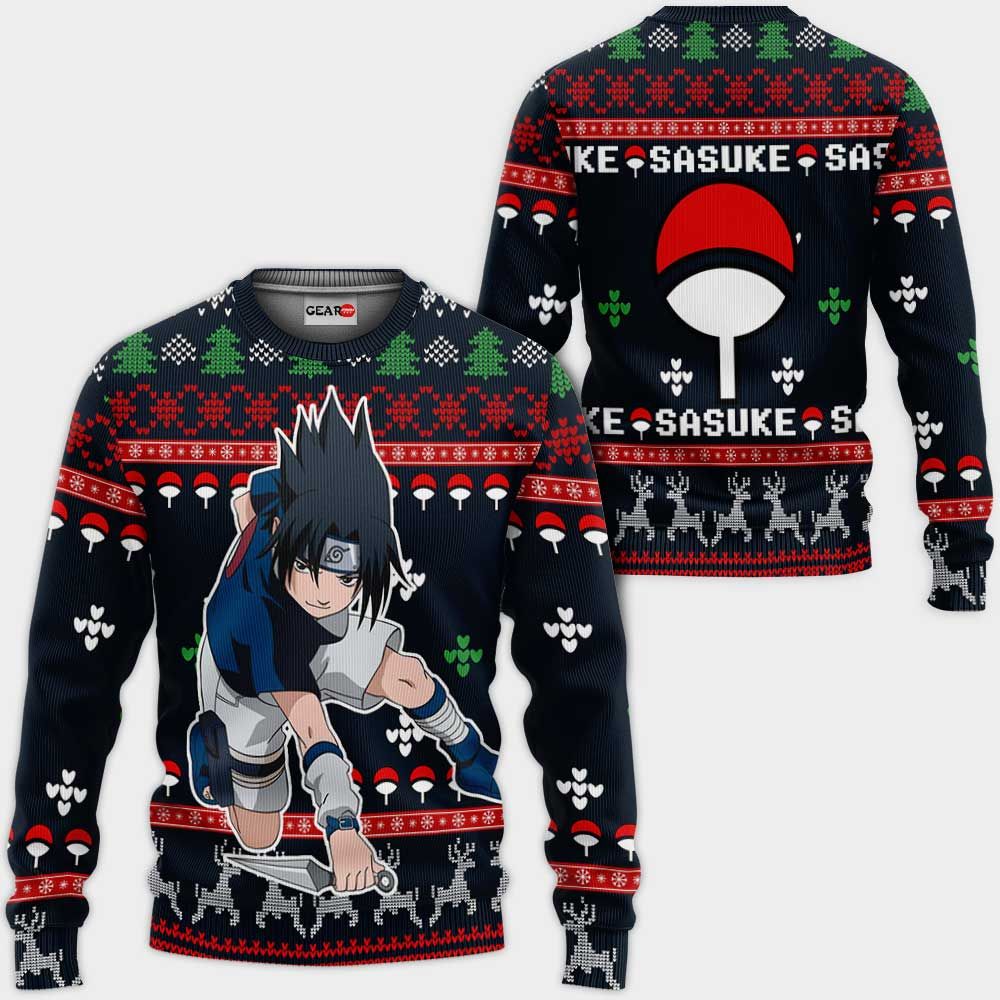 Uchiha Sasuke Christmas Sweater Custom Naruto Anime Xmas Gifts GO0110