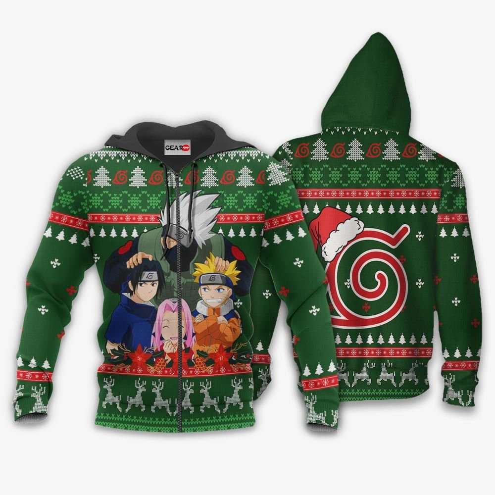 Kakashi Team 7 Ugly Christmas Sweater Custom Naruto Anime Xmas Gifts GO0110