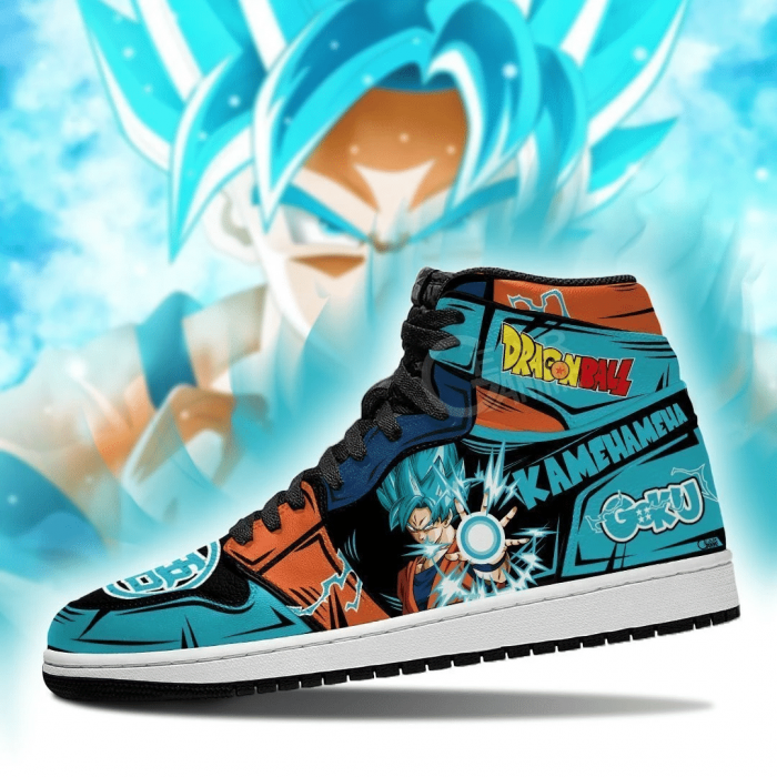 Goku Blue Sneakers Kamehameha Custom Anime Dragon Ball Shoes GO1210
