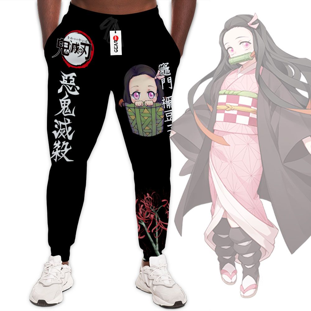 Nezuko Cute Joggers Custom Anime Demon Slayer Sweatpants G01210