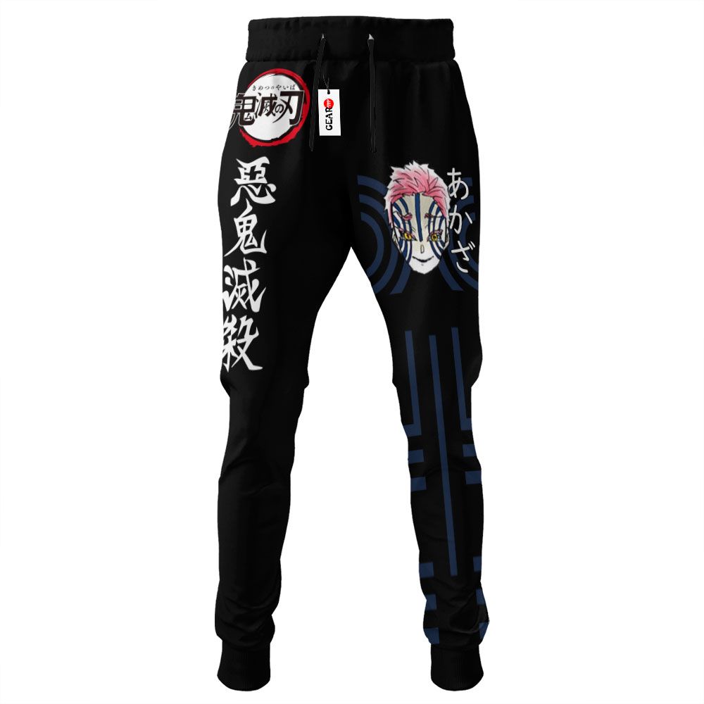 Demon Akaza Joggers Custom Anime Demon Slayer Sweatpants G01210
