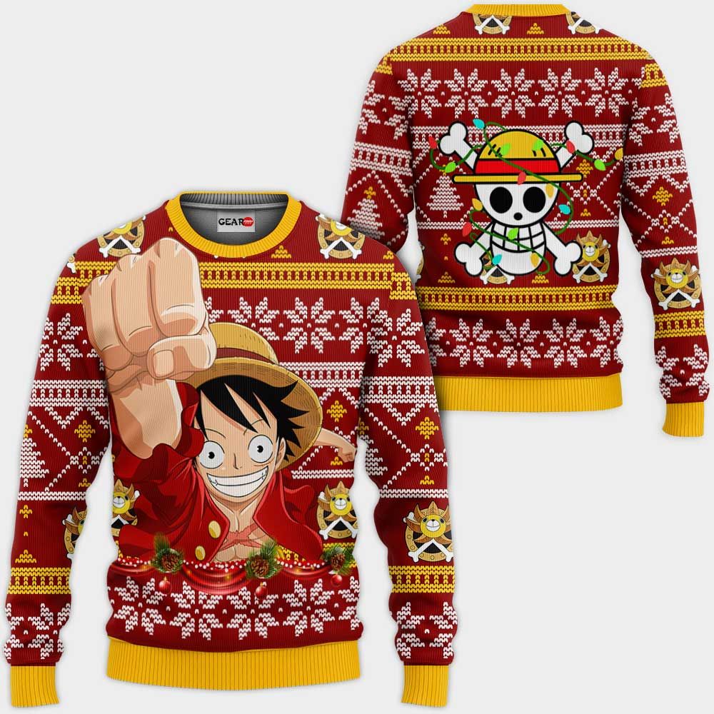Monkey Luffy Ugly Christmas Sweater Custom One Piece Anime Xmas Gifts GO0110