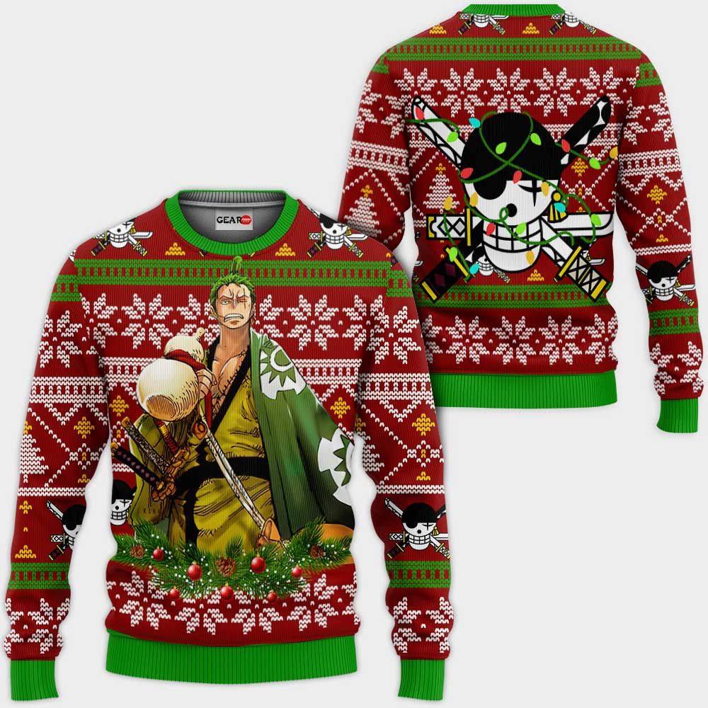 Zoro Ugly Christmas Sweater Custom Wano One Piece Anime Xmas Gifts GO0110