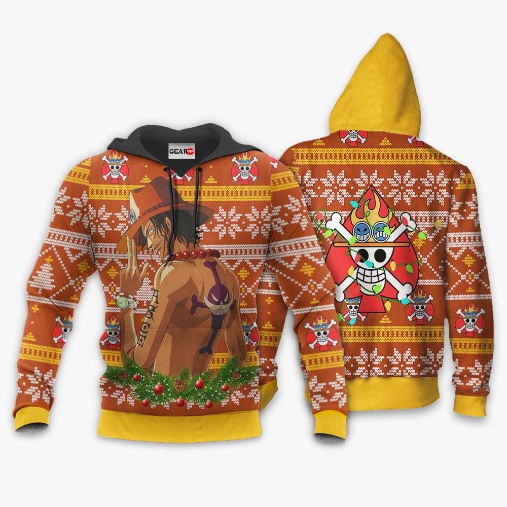 Portgas Ace Ugly Christmas Sweater Custom One Piece Anime Xmas Gifts GO0110