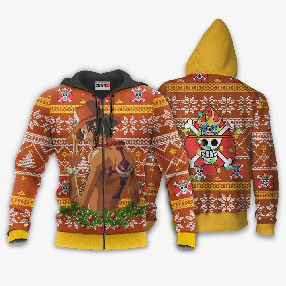 Portgas Ace Ugly Christmas Sweater Custom One Piece Anime Xmas Gifts GO0110