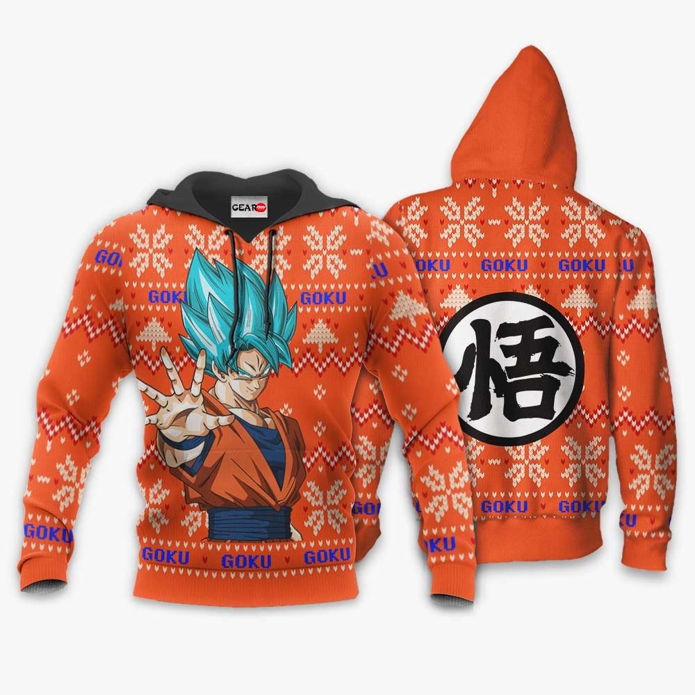 Goku Blue Ugly Christmas Sweater Custom Anime Dragon Ball Xmas Gifts GO0110