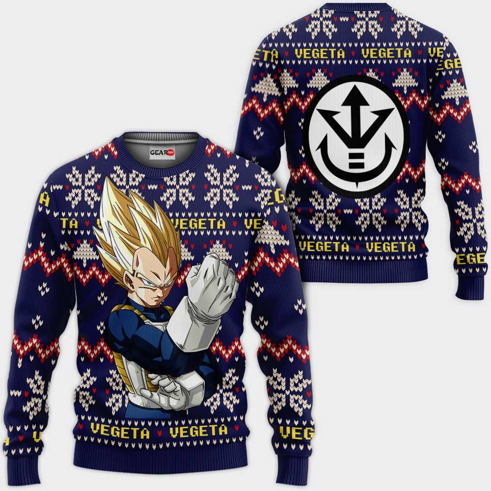 Vegeta Super Saiyan Christmas Sweater Custom Anime Dragon Ball Xmas Gifts GO0110