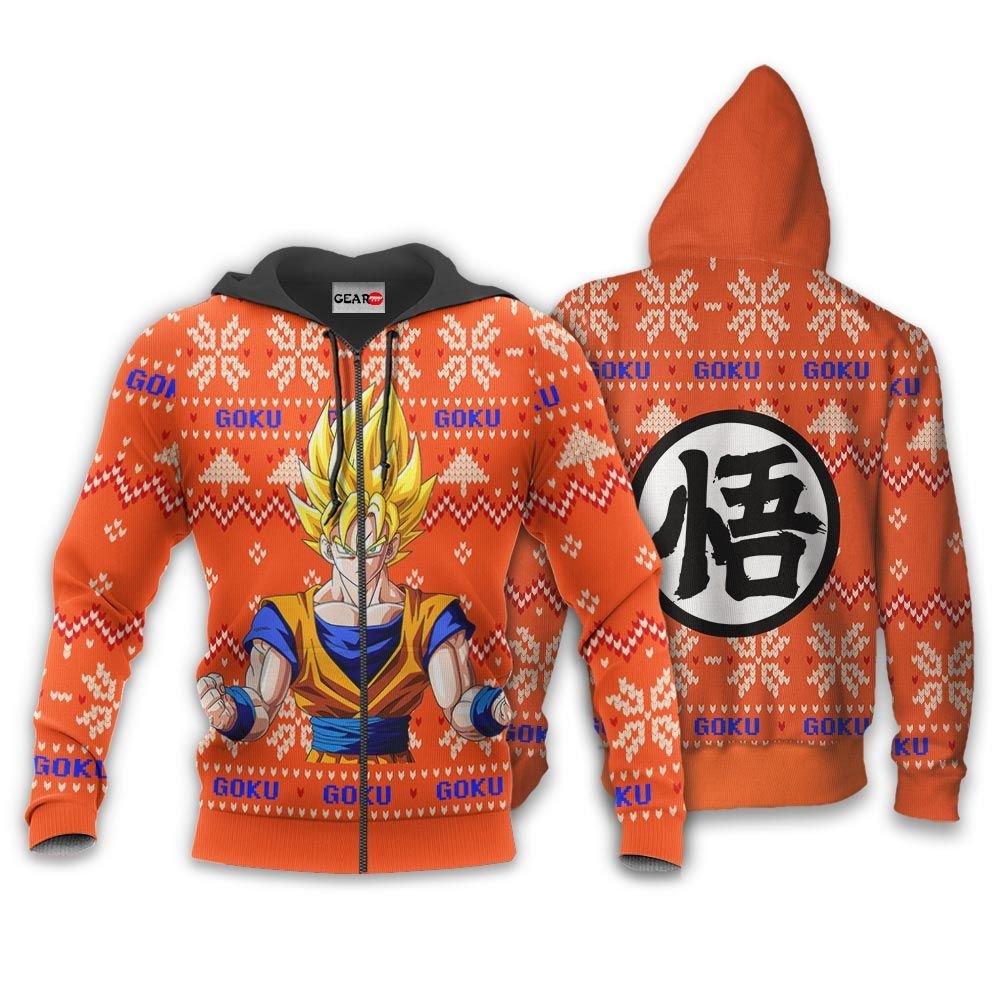 Goku Super Saiyan Christmas Sweater Custom Anime Dragon Ball Xmas Gifts GO0110