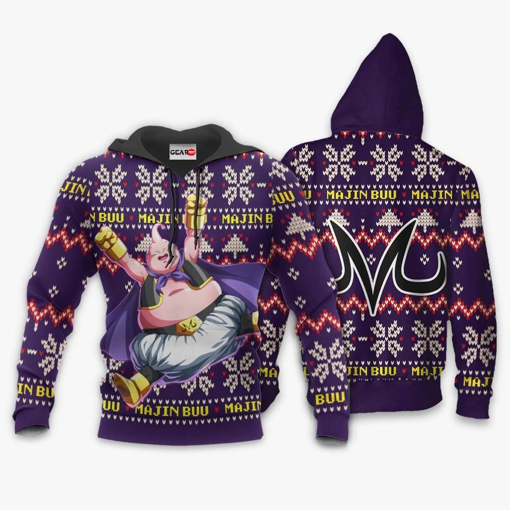 Majin Buu Fat Ugly Christmas Sweater Custom Anime Dragon Ball Xmas Gifts GO0110