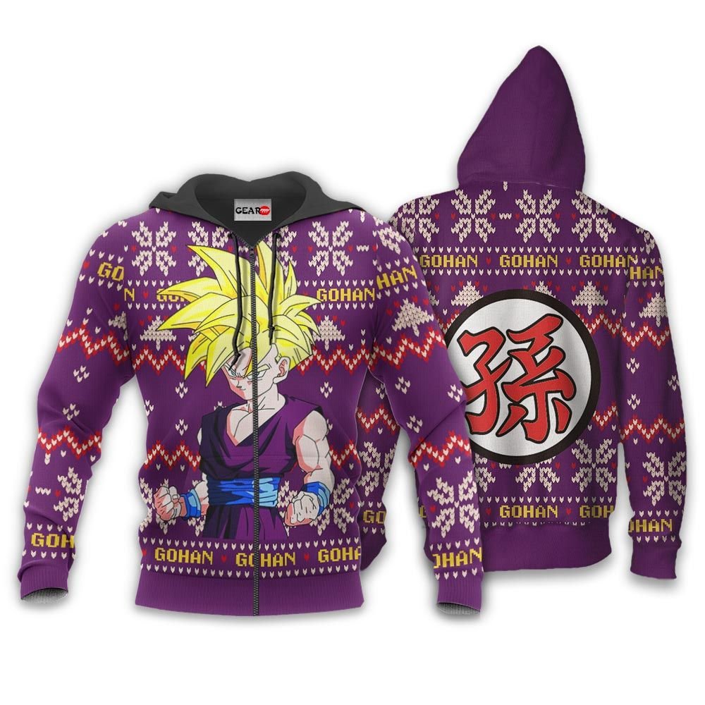 Gohan SJJ Ugly Christmas Sweater Custom Anime Dragon Ball Xmas Gifts GO0110