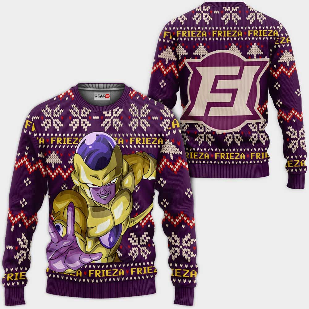 Golden Frieza Ugly Christmas Sweater Custom Anime Dragon Ball Xmas Gifts GO0110