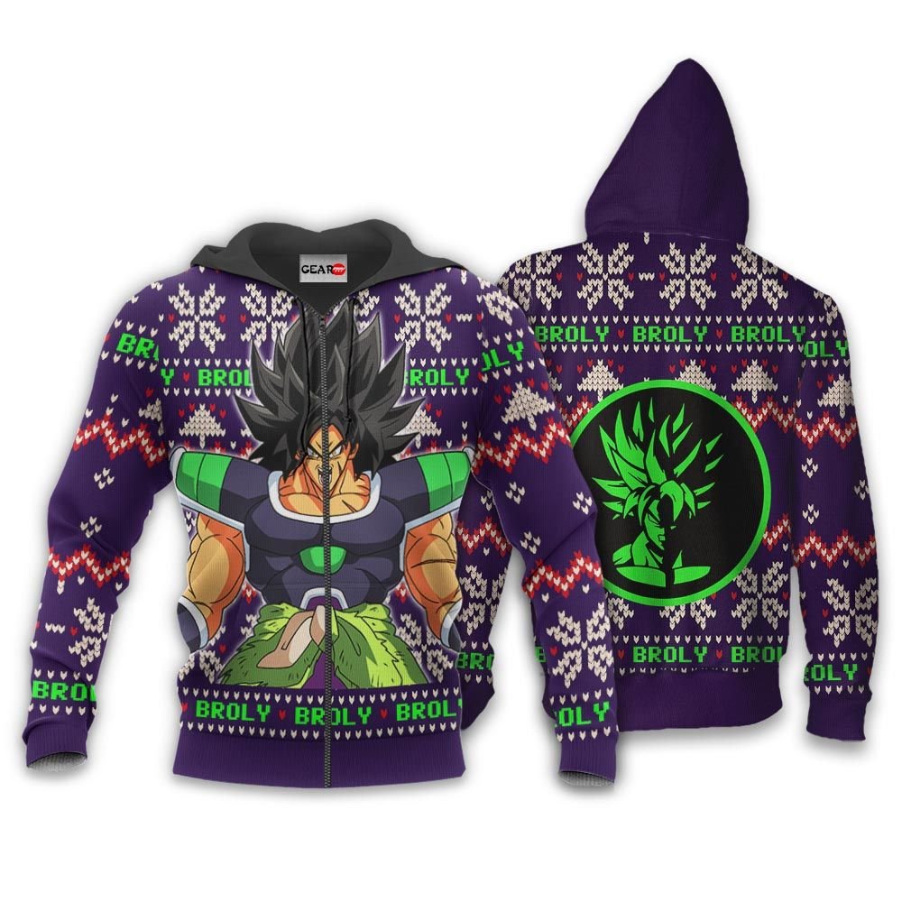 Broly Ugly Christmas Sweater Custom Anime Dragon Ball Xmas Gifts GO0110