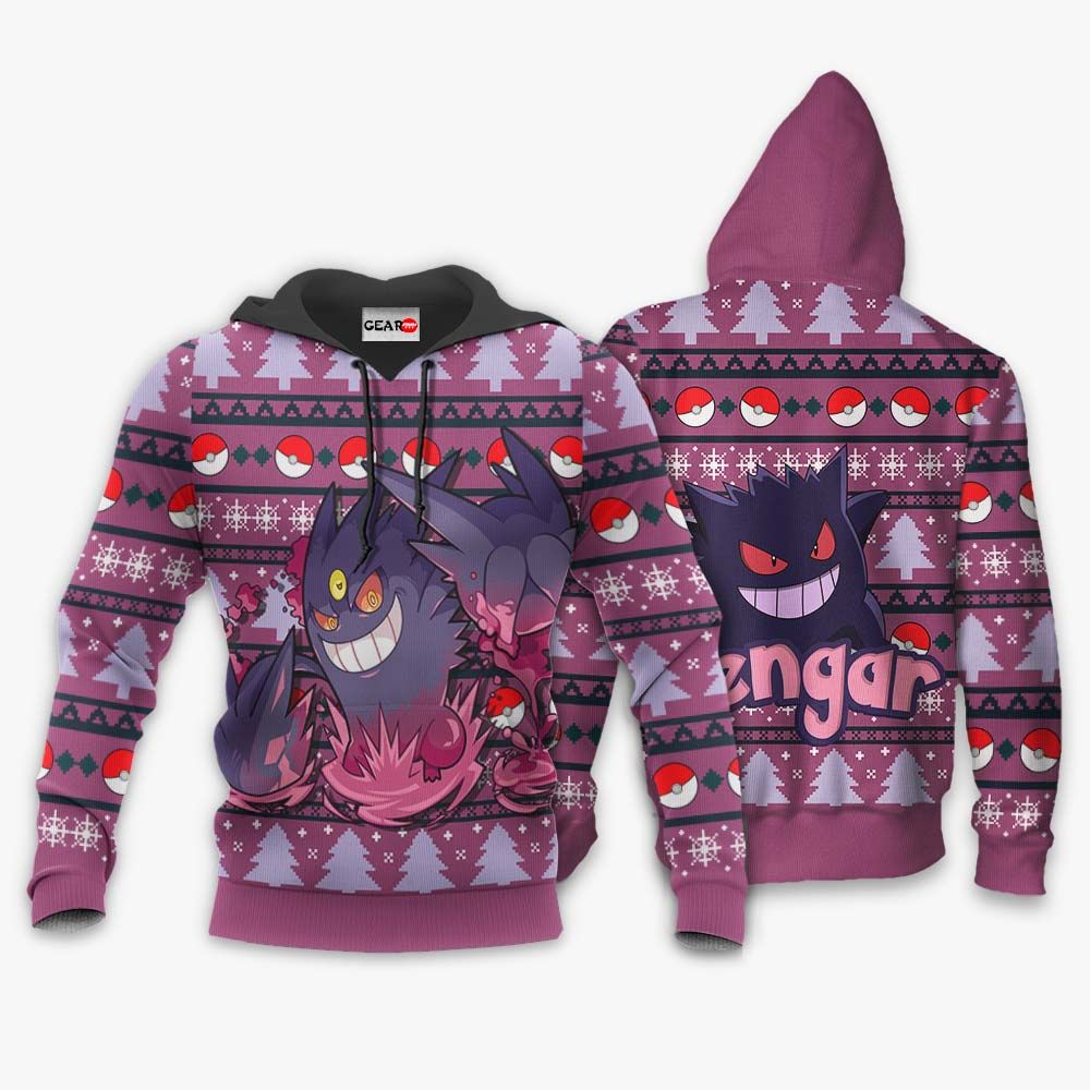 Gengar Ugly Christmas Sweater Custom Anime Pokemon Xmas Gifts GO0110