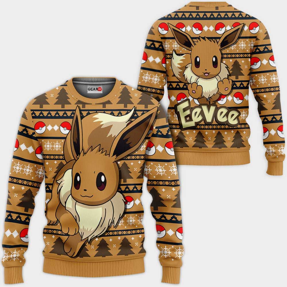 Eevee Ugly Christmas Sweater Custom Anime Pokemon Xmas Gifts GO0110