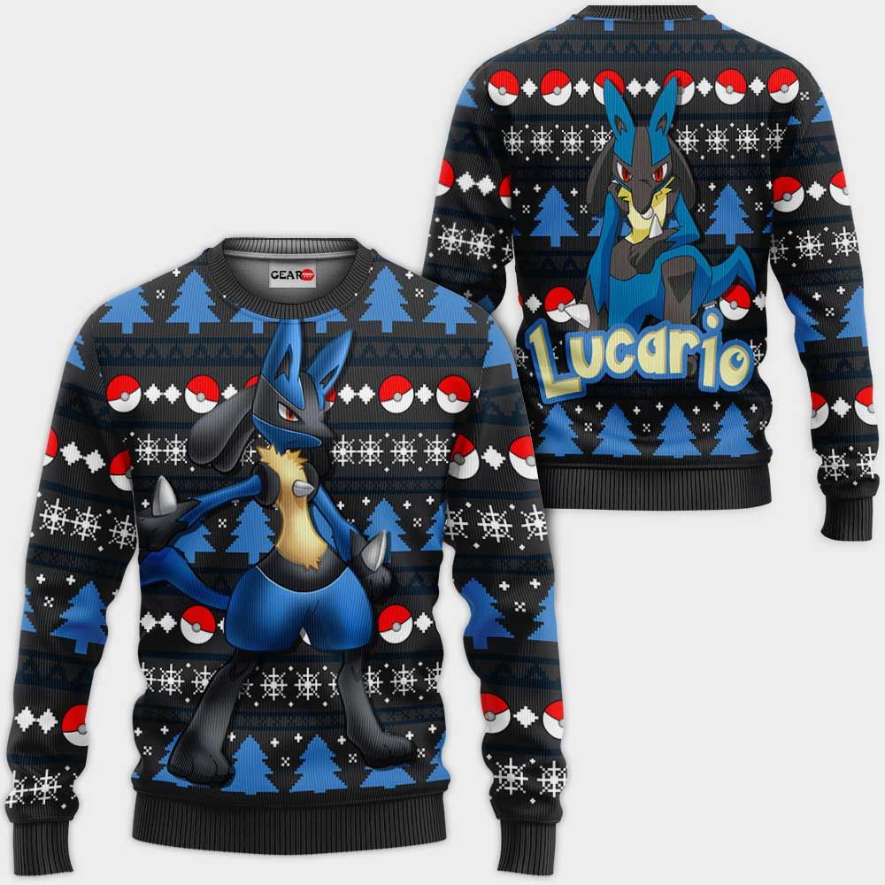 Lucario Ugly Christmas Sweater Custom Anime Pokemon Xmas Gifts GO0110