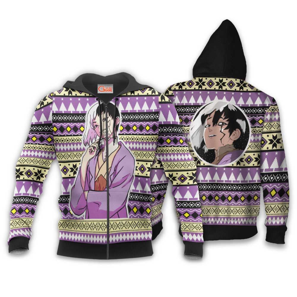 Gen Asagiri Ugly Christmas Sweater Custom Anime Dr Stone Xmas Gifts GO0110