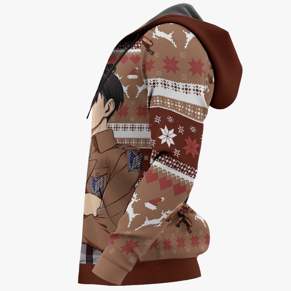 Levi Ackerman Ugly Christmas Sweater Custom Anime Attack On Titan Xmas Gifts GO0110