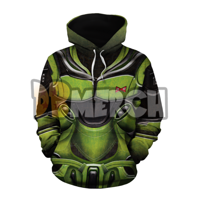 DBZ1001 ANDROID 16 PULLOVER FRONT DESIGN MOCKUP FRONT WM - Otaku Treat