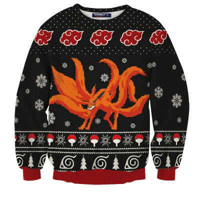 [Christmas Specials] Nine Tailed Christmas Unisex Wool Sweater FDM0310 S Official Otaku Treat Merch