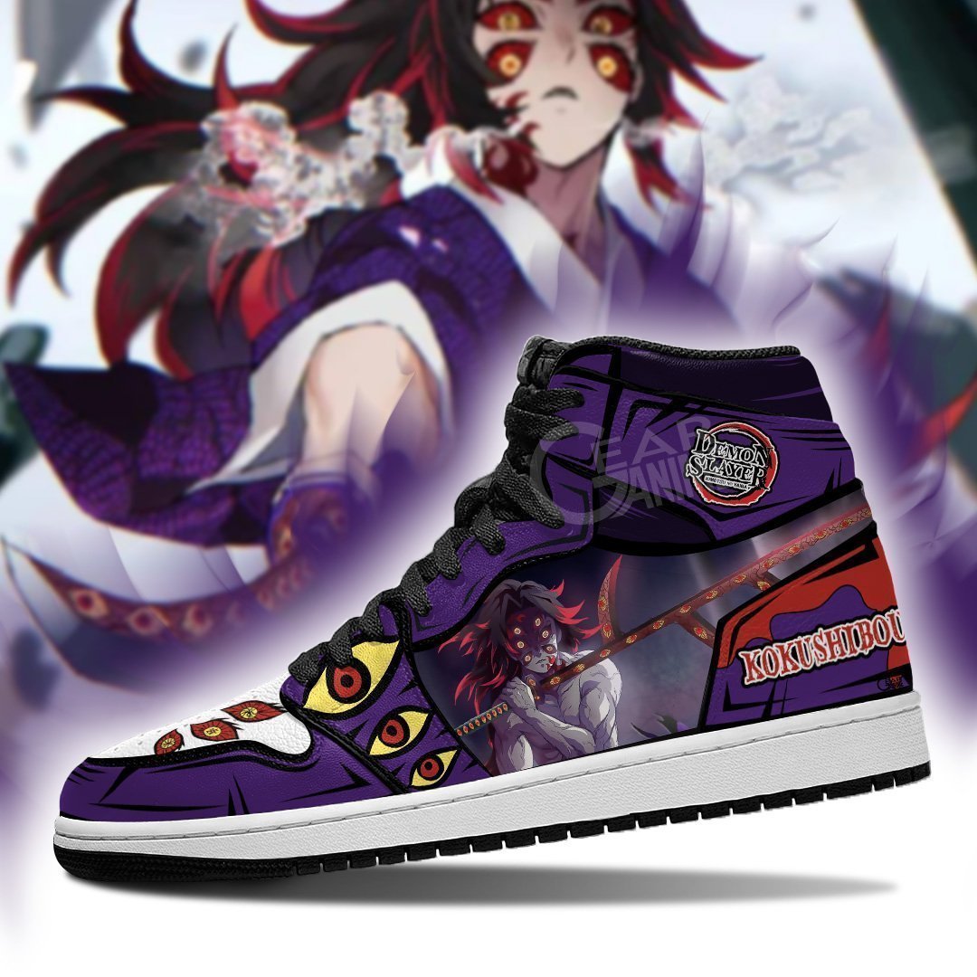 demon kokushibou shoes boots demon slayer anime jordan sneakers fan gift idea gearanime 3 - Otaku Treat