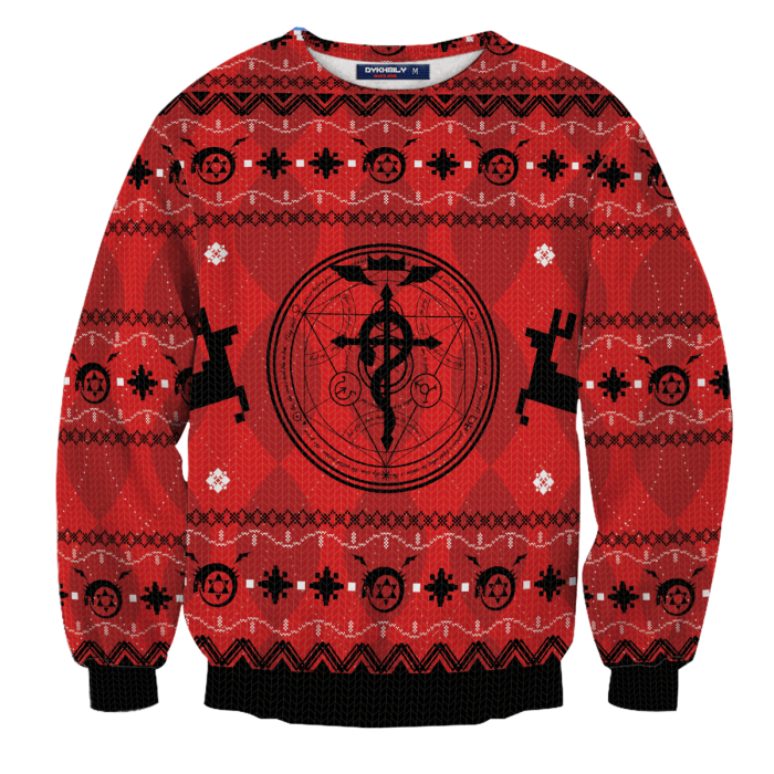 Fullmetal Alchemist Christmas Unisex Wool Sweater FDM0310 S Official Otaku Treat Merch