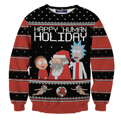 Happy Human Holiday Unisex Wool Sweater FDM0310 S Official Otaku Treat Merch