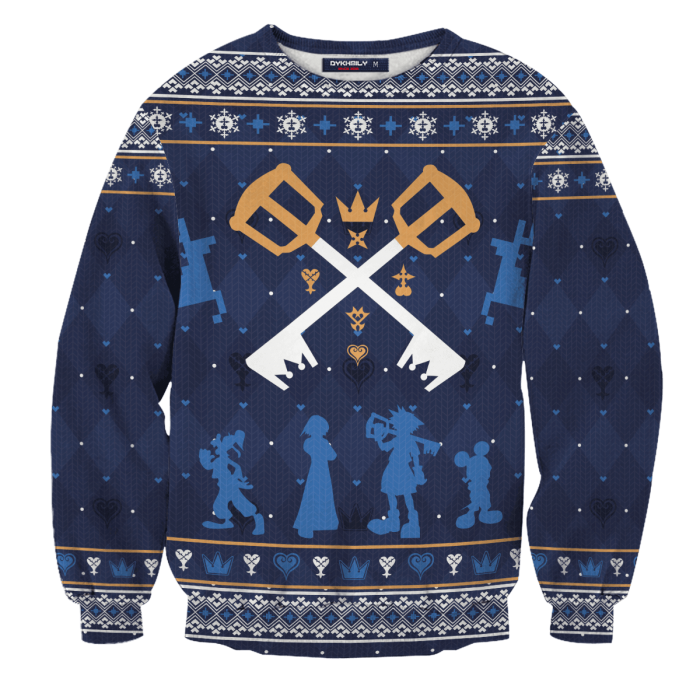 Kingdom Hearts Christmas Unisex Wool Sweater FDM0310 S Official Otaku Treat Merch